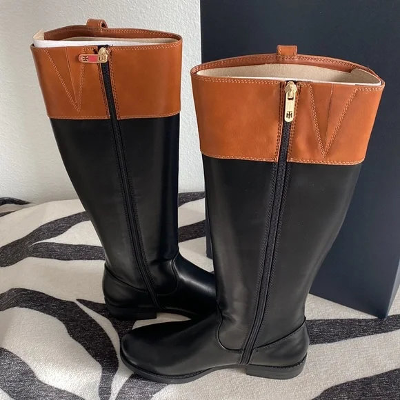 CLOSET CLEAR OUT $20 Black & Brown Boots Tommy Hilfiger 6M - Picture 3 of 5
